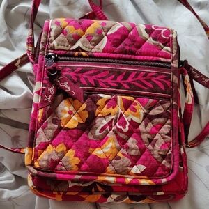 Vera Bradley Small Crossbody Purse Burgundy Floral Fall Vibes